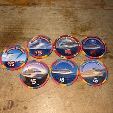 7) 5 dollar carnival cruise casino chips  picture