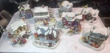 Danbury Mint LOT of 8 Garfield Christmas Village Houses RARE Mixed Lot picture