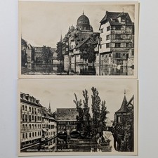 2 Pre-WWII Nuremberg Germany RPPC Great Synagogue Destroyed 1938 Judaica Pegnitz picture