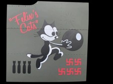 Hand-Painted Nose Art Panel- Felix the Cat, 