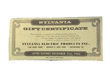 Vintage Sylvania Gift Certificate picture