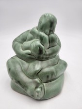 Shearwater Pottery Woman And Child Rare Spring Green Glaze Figurine Vintage 1997 picture