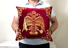 Christian Golden embroidered pillow cover made of Premium velvet fabric picture