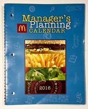 Vintage 2016 McDonald's Manager's Planning Calendar Internal Ops Manual NOS picture