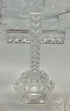 CRYSTAL GORGEOUS IMPERIAL STANDING CROSS, Cut Crystal, 8” x 4”  Cross is Signed. picture