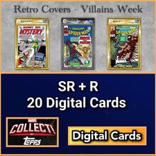 Topps Marvel Collect Retro Covers 26 Villains Week SR+R 20 Cards picture