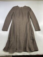 Akris Punto Brown Long Sleeve Zip Back & Front Dress Size 6 picture