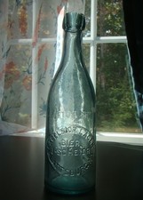 Antique EXCELSIOR LAGER BIER J. SCHEIER PLATTSBURG N.Y. Blob Top Beer Bottle picture