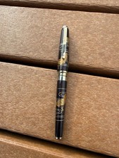 SAILOR Ebony Wood Maki-e Series Kaga Taga Maki-e Ougi (Fan) Fountain Pen picture