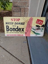 c.1950s Original Bondex Sign Metal Life Magazine Home Repairs Masonry Water Roof picture