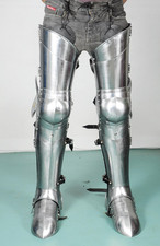 Medieval Knight Steel Leg Armor Set Greaves Steel Guard LARP Cosplay Costume picture