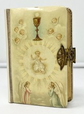 Antique 1922 Key Of Heaven Celluloid Catholic Prayer Book W Clasp Some Flaws picture