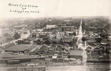 Bird's-Eye View of Ludington MI Michigan 1923 RPPC Photo Postcard COPY picture