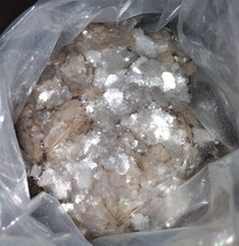8 oz  Large Mica Flakes - Grayish White - Natural Mineral Christmas Snow craft picture