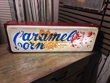 Rare Vintage Caramel Corn Popcorn Light Up Sign (cracked) As Is picture