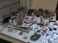 Lot Of 100+ Items Vintage Junk Draw Military Estate Sale/Jewerly +More T8#300 picture