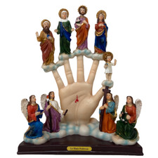 Mano Poderosa con Las Cinco Personas Estatua de Resina Resin 13 Inches Nuevo picture