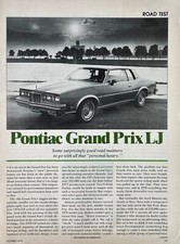 1978 Road Test Pontiac Grand Prix LJ  & Counterpoint 6 Pages Pics Specs Info picture