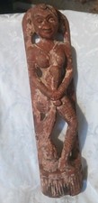 Rare Ancient Asian Carved Deity Goddess Aged Patina Original Wall Carving 20