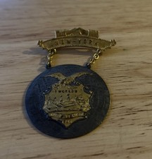 1893 Chicago World's Fair Columbian Exposition NY New York Souvenir Medal Badge picture