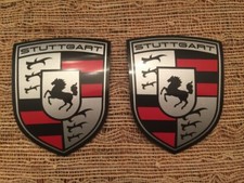 STUTTGART The Home of Porsche Magnetic Fender Badge Emblems (SET OF 2) picture