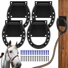 Zhengmy 4 Set Tie Ring for Horses, Heavy-Duty Solid Steel, with Expansion Scr... picture