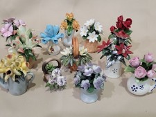 The Franklin Mint Flower of the Year Porcelain Flowers Collection Set Of 12  picture