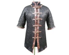 Blackened Chainmail Hauberk 17 Gauge Riveted Flat Rings – LARP SCA Reenactment. picture