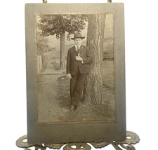 Vintage J H Ramsey Saxton PA Man Portrait Cabinet Card Photo 5x7 Sepia Original picture