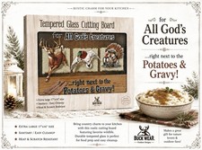 Country Side Products 12x16 Tempered Glass Cutting Board Wildlife Background picture