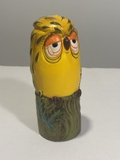 Vintage 70s Takahashi SF Ceramic Yellow Owl Tree Vase NIB Mint Japan 80-OWLTREE picture