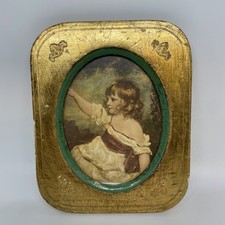 Vtg Sir Joshua Reynolds portrait of Master Hare  gold toned frame Made In Italy picture
