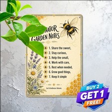 Vintage Apiary Honey Bee Hive Rules Plaque Metal Tin Sign Backyard Garden Art picture