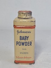 Antique Vtg Johnson & Johnson Baby Powder Talc Tin Rare 1-3/4 oz Advertising USA picture