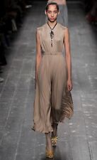 VALENTINO Garavani Pink/Taupe Silk Pleated Midi Dress Size 6 $5,829 Retail picture