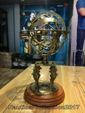 Brass Armillary Sphere World Globe Lion Engraved Decorative Item 18 Large Style picture
