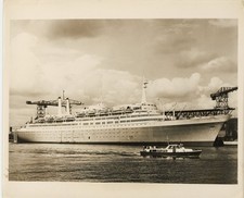 Holland American Line 1959 SS Rotterdam V Grand Dame Ship Photo w/Snipe J14772 picture
