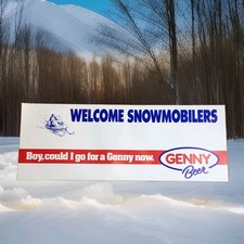 1967 GENNY BEER WELCOMES SNOWMOBILERS Vintage Bar Sign Tavern Snow Poster picture