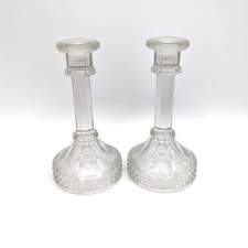 Antique IMPERIAL Glass AMELIA Pattern Tapered Candle Holders - Circa 1918-1924 picture