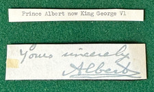 Prince Albert Duke of York King George VI Signed End of Letter Autograph picture