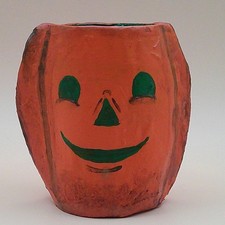 Halloween Nut Cup Jack-O-Lantern Pumpkin JOL Paper Mache 2.5x3 in picture