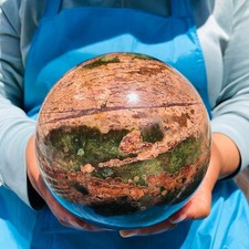 6.31LB Natural Cherry Blossom Agate Crystal Sphere Floral Healing Gem Stone 4847 picture