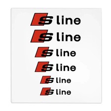 6Pcs Car Goods Brake Caliper Sticker Heat Resistant Decals for Audi Sline A3 A4  picture