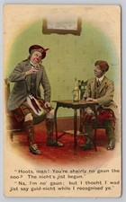 Vintage Bamforth's Comics Scottish Humor Postcard 7076 Kilt Pub Dialogue picture
