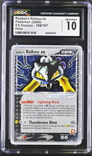 Pokémon 2005 EX Deoxys Rocket's Raikou ex 108/107 Holo CGC 10 🍥 SWIRL 🍥  picture