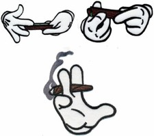 Hands Hand Rolling Blunt 420 Weed Friendly Patch [3PC Bundle - Iron on Sew on] picture