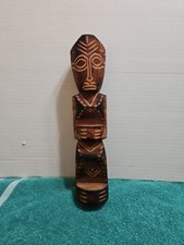 Hand Carved Wooden Bora Bora Tiki Statue French Polynesian Pacific Islands picture