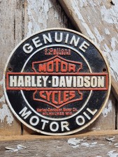 VINTAGE HARLEY DAVIDSON SIGN OLD CAST IRON PLAQUE 9.5