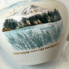 SEATTLE WA WASHINGTON Antique MT RAINER Souvenir PAINTED TRINKET CREAMER picture