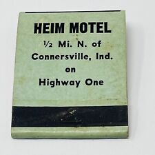 Heim Motel Connersville IN Indiana Advertising Matchbook Vintage picture